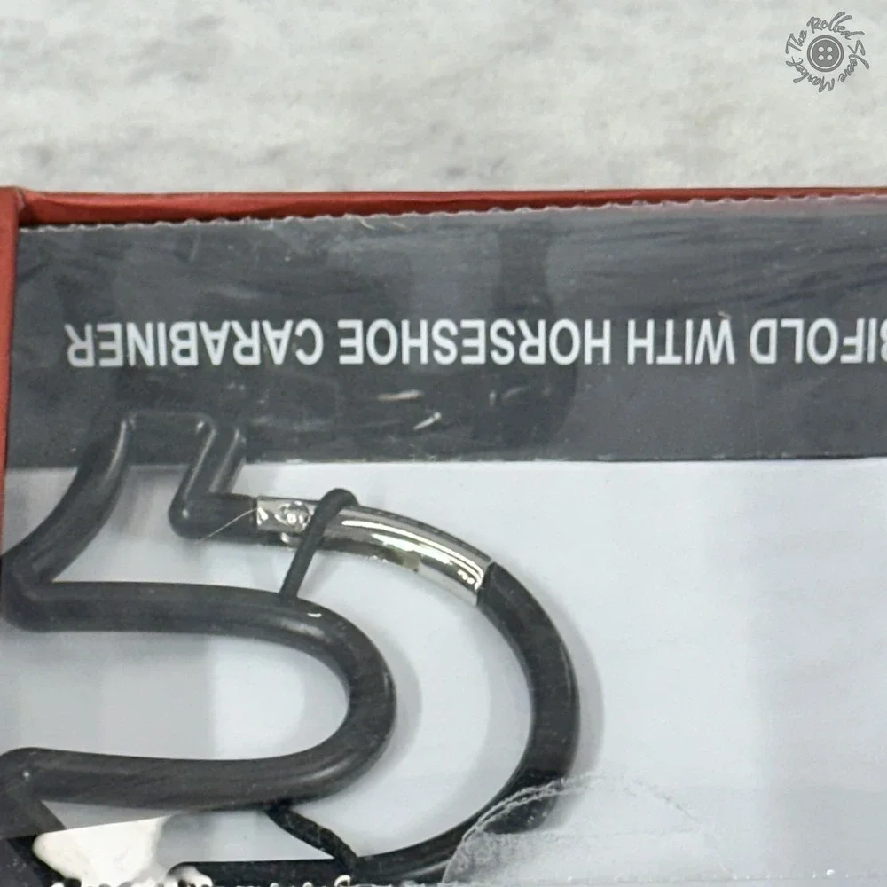 NIB‎ True Religion Bifold Wallet Horseshoe Carabiner Gift Set Black MSRP $80